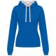 Sudadera capucha contrastada mujer Ref.TTK465-LIGERO ROYAL BLUE/WHITE