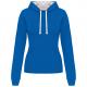 Sudadera capucha contrastada mujer Ref.TTK465-LIGERO ROYAL BLUE/WHITE