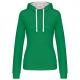 Sudadera capucha contrastada mujer Ref.TTK465-LIGERO KELLY GREEN/WHITE