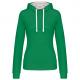 Sudadera capucha contrastada mujer Ref.TTK465-LIGERO KELLY GREEN/WHITE