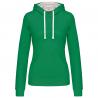 Sudadera capucha contrastada mujer