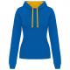Sudadera capucha contrastada mujer Ref.TTK465-AZUL REAL AZUL/AMARILLO