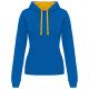 Sudadera capucha contrastada mujer Ref.TTK465-AZUL REAL AZUL/AMARILLO