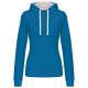 Sudadera capucha contrastada mujer Ref.TTK465-AZUL TROPICAL/BLANCO