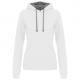 Sudadera capucha contrastada mujer Ref.TTK465-BLANCO/FINO GRIS