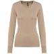 Jersey cuello de pico mujer Ref.TTK966-BEIGE BREZO