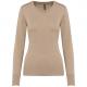 Jersey cuello de pico mujer Ref.TTK966-BEIGE BREZO