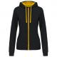 Sudadera capucha y cremallera contrastada mujer Ref.TTK467-AMARILLO NEGRO