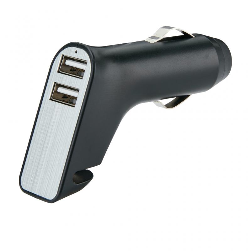 Cargador de Mechero Adaptador Coche Doble Puerto USB Negro para
