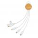 Cable redondo Ontario 6 en 1 de plástico reciclado RCS Ref.XDP30247-BLANCO 