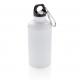 Botella de aluminio reutilizable con mosquetón 400ml Ref.XDP43616-BLANCO