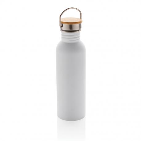 Botella moderna de acero con tapa de bambú 700ml