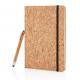 Libreta A5 con bolígrafo touch de bambú 14,2x1,2cm Ref.XDP77377-MARRÓN
