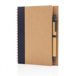 Cuaderno de espiral kraft con bolígrafo