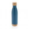 Botella acero al vacío con tapa y fondo de bambú 700ml