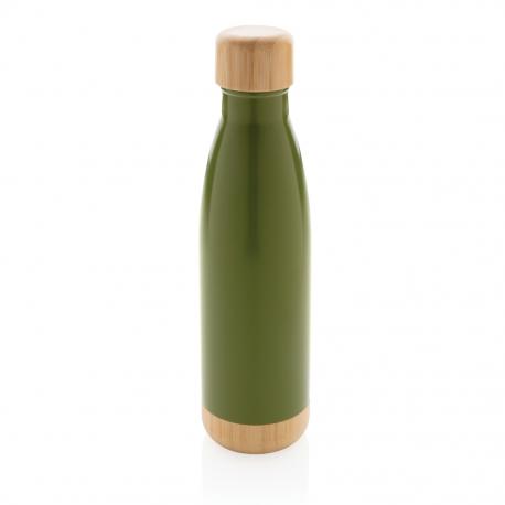 Botella acero al vacío con tapa y fondo de bambú 700ml