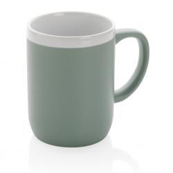 Taza de cerámica con borde blanco