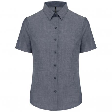 Camisa oxford manga corta mujer