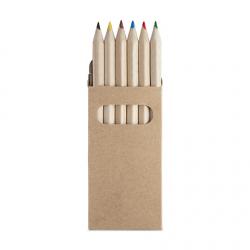 Set de 6 lápices de madera en caja de cartón reciclado AMAZONIA