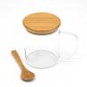 Taza de cristal/bambú con tapa y cuchara Coco 420ml