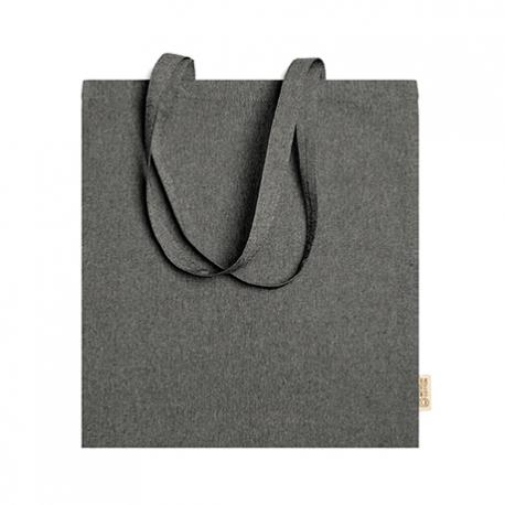 Bolsa 100% algodón reciclado de 120 g/m² en acabado jaspeado con asas largas de 70 cm RIVOLI