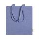 Bolsa 100% algodón reciclado de 120 g/m² en acabado jaspeado con asas largas de 70 cm RIVOLI Ref.RBO7162-ROYAL 