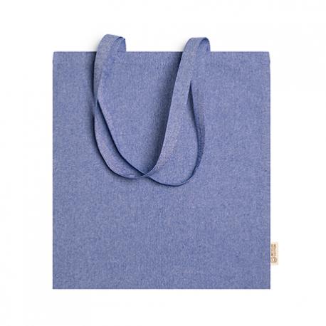 Bolsa 100% algodón reciclado de 120 g/m² en acabado jaspeado con asas largas de 70 cm RIVOLI
