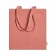 Bolsa 100% algodón reciclado de 120 g/m² en acabado jaspeado con asas largas de 70 cm RIVOLI Ref.RBO7162-ROJO 