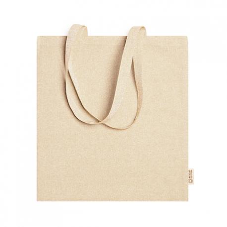 Bolsa 100% algodón reciclado de 120 g/m² en acabado jaspeado con asas largas de 70 cm RIVOLI