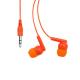 Auriculares presentados en práctica funda transparente de PVC con autocierre PUNK Ref.REP3301-NARANJA 