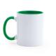 Taza especial para sublimación de cerámica de 350 ml MANGO Ref.RMD4001-BLANCO/VERDE HELECHO 