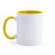 Taza especial para sublimación de cerámica de 350 ml MANGO Ref.RMD4001-BLANCO/AMARILLO 