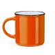 Taza retro de cerámica con asa redonda Jack 300ml Ref.RMD4010-NARANJA/BLANCO 