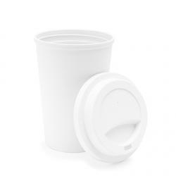 Vaso reutilizable de PLA con tapa enroscable y 450 ml BUSTAN