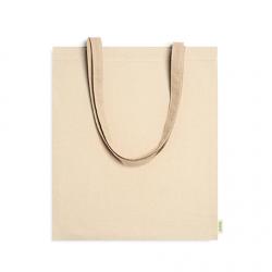 Bolsa 100% algodón orgánico de 120 g/m² con asas largas reforzadas de 70 cm BERNA