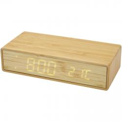 Cargador inalámbrico de bambú con reloj Minata