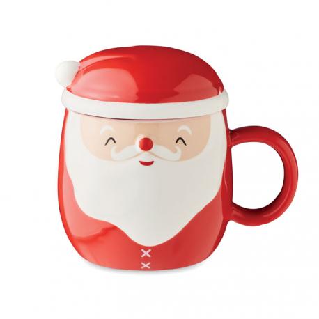 Taza cerámica con tapa 370 ml Santa