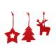 Set de adornos navideños de fieltro CAROL Ref.RXM1310-ROJO 