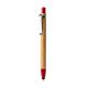 Bolígrafo pulsador con cuerpo de bambú NAGOYA Ref.RBL8084-ROJO