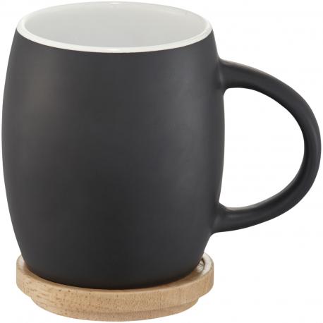 Taza de cerámica de 400 ml con base de madera Hearth