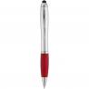 Bolígrafo con stylus plateado con empuñadura de color “nash” 