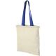 Bolsa tote de algodón 100 g/m² con asas largas contrastadas Nevada Ref.PF120131-NATURAL/AZUL REAL 