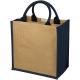 Bolsa tote de yute Chennai Ref.PF120134-NATURAL/AZUL MARINO 