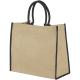 Bolsa tote de yute con bordes contrastados Harry Ref.PF120182-NATURAL/NEGRO INTENSO 