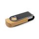 Memoria USB con cuerpo en bambú natural y clip giratorio metálico ULDON Ref.RUS4190-BAMBU