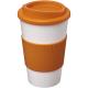 Vaso con aislamiento de 350 ml con agarradera Americano® Ref.PF220002-NARANJA/BLANCO 