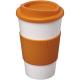 Vaso con aislamiento de 350 ml con agarradera Americano® Ref.PF220002-NARANJA/BLANCO 