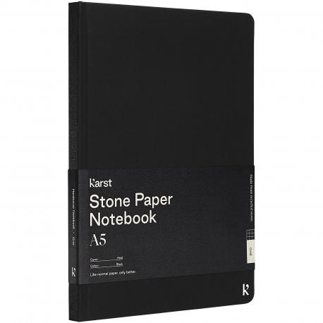 Libreta de tapa dura de papel mineral stonepaper A5 cuadriculada Karst®