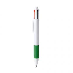 Bolígrafo promocional de 4 tintas con pulsador retráctil KUNOY