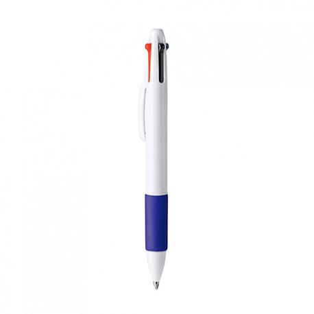 Bolígrafo promocional de 4 tintas con pulsador retráctil KUNOY